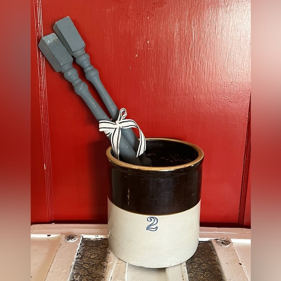 Vintage Architectural Salvage, Rustic Wood Spindles, Set/2, 24” - Picture 4 of 8